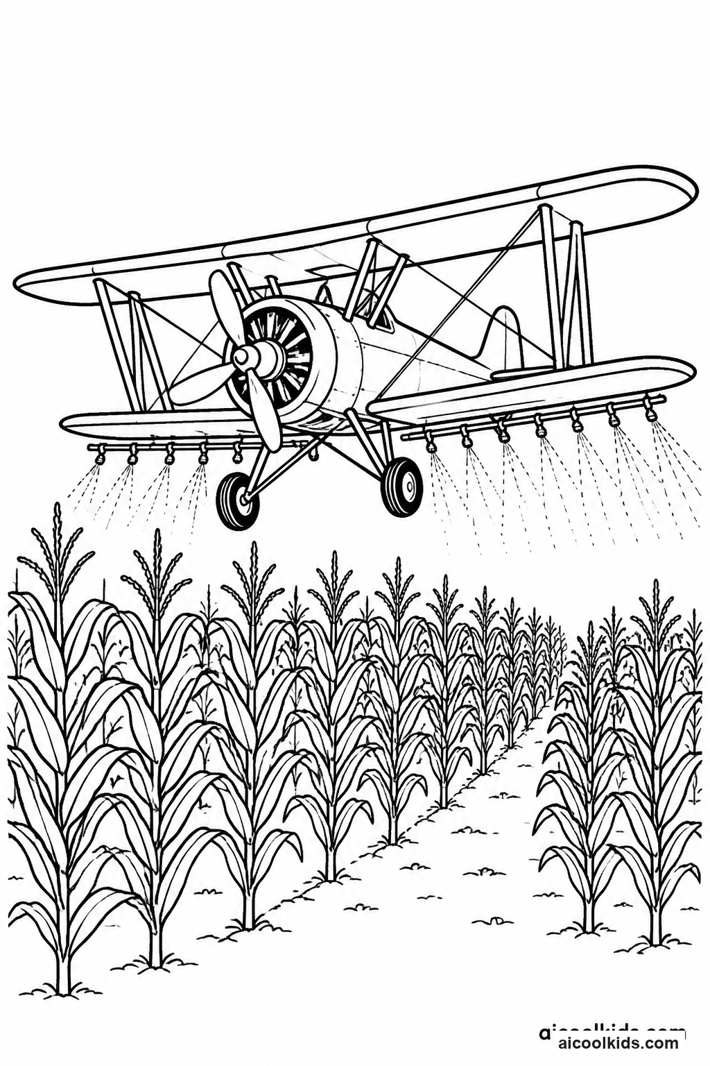 Crop Duster Plane Flying Low Over Farm free printable activity sheet