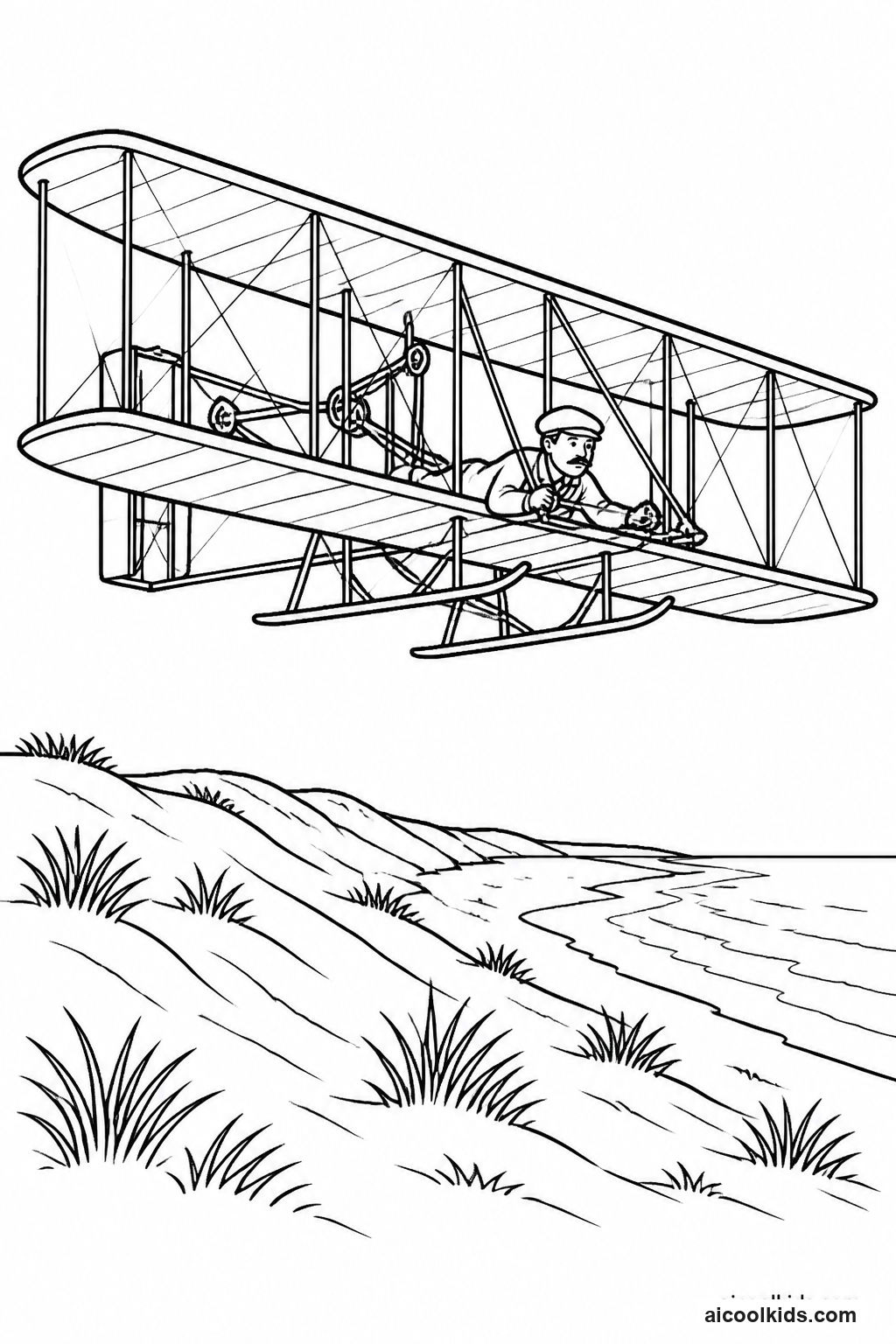Wright Brothers Pioneer Flyer at Kitty Hawk free printable activity sheet
