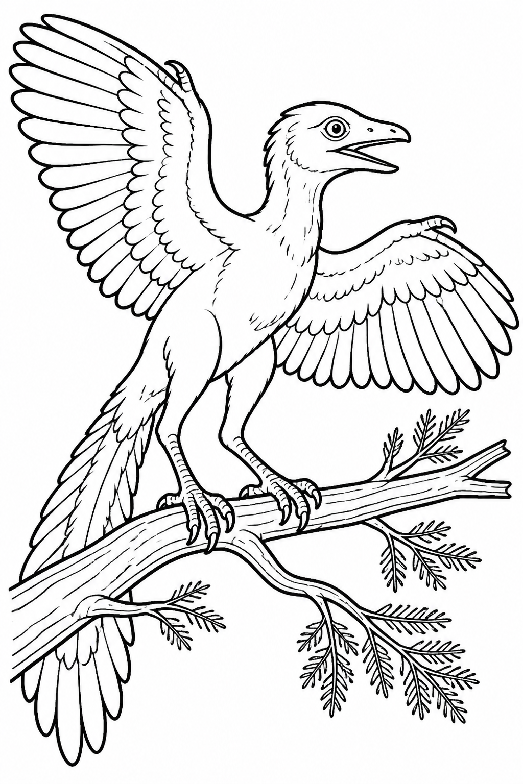 Archaeopteryx Perched on Ginkgo Tree Branch free printable activity sheet