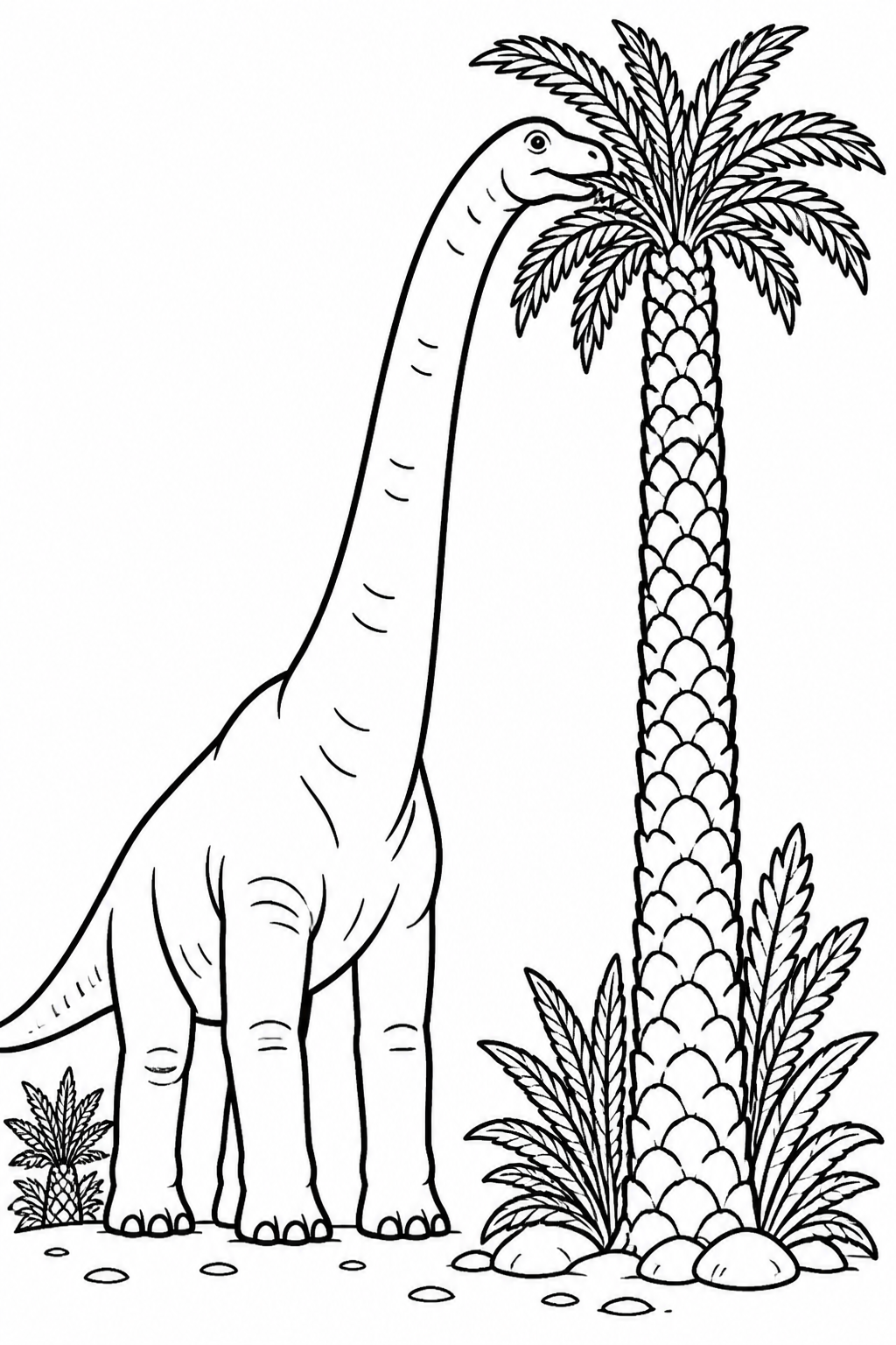 Brachiosaurus Reaching High Treetop Leaves free printable activity sheet