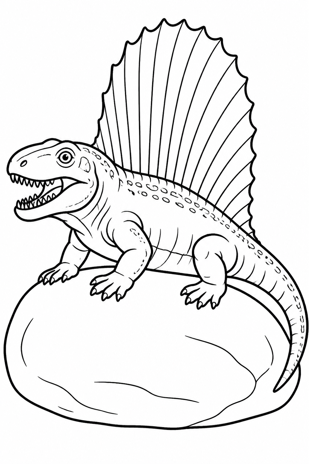 Dimetrodon Sunbathing on Warm River Rock free printable activity sheet
