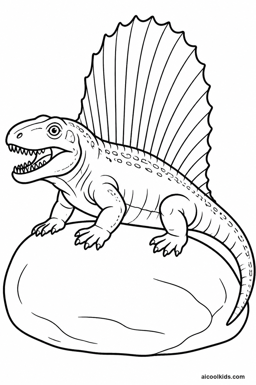 Dimetrodon Sunbathing on Warm River Rock free printable activity sheet