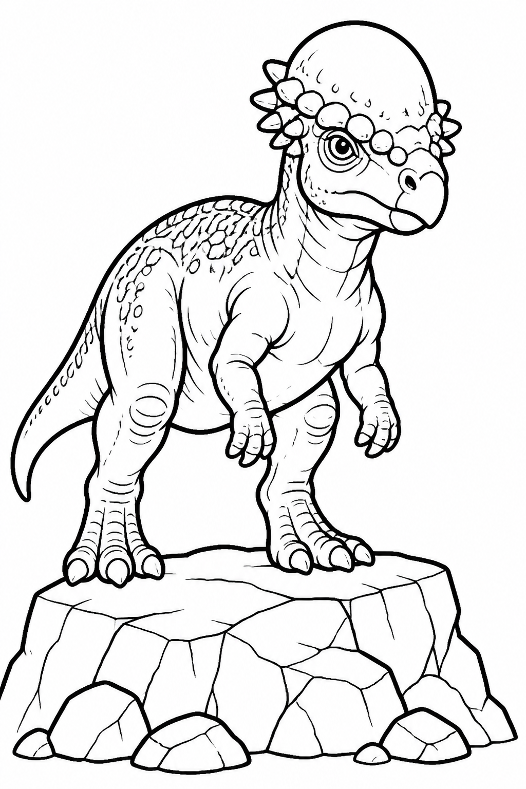 Pachycephalosaurus in Bone Headbutt Stance free printable activity sheet