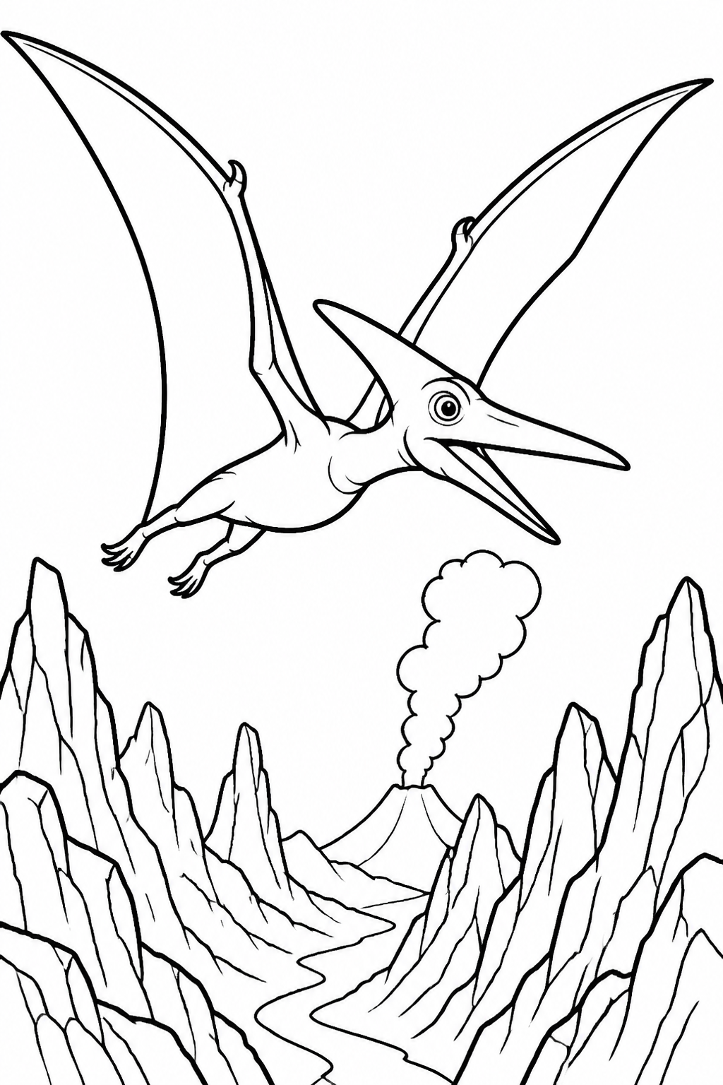 Pterodactyl Soaring Above Ancient Volcanic Canyon free printable activity sheet