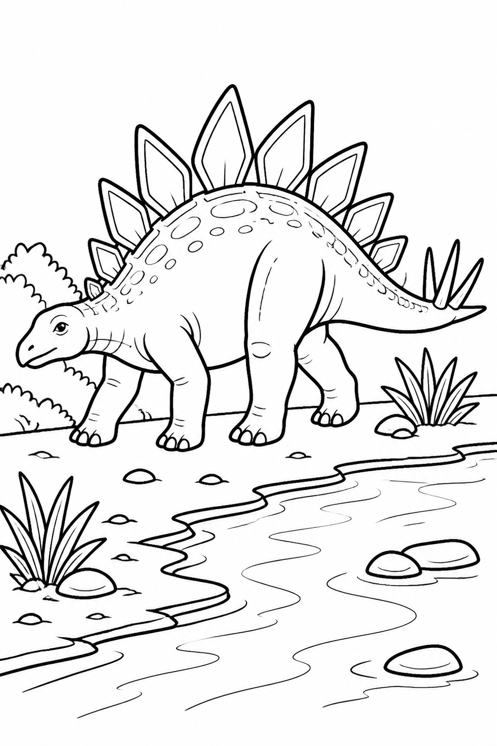 Stegosaurus with Large Back Plates and Spiked Tail free printable activity sheet