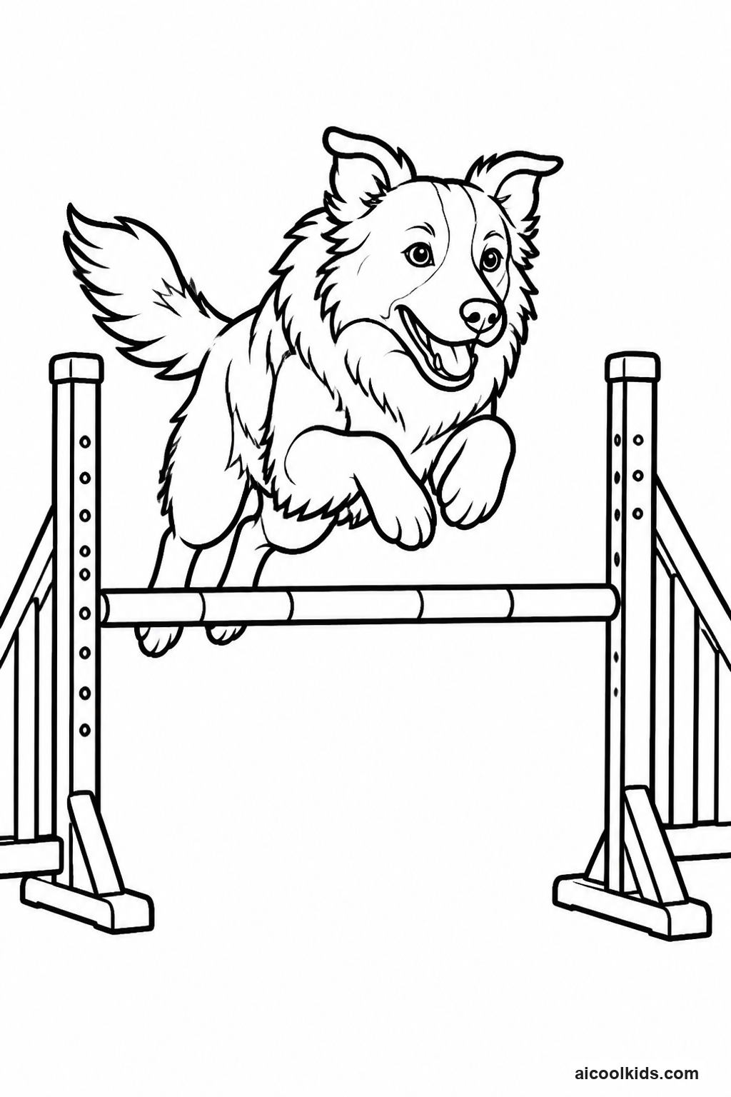 Border Collie Jumping Agility Course Hurdle free printable activity sheet