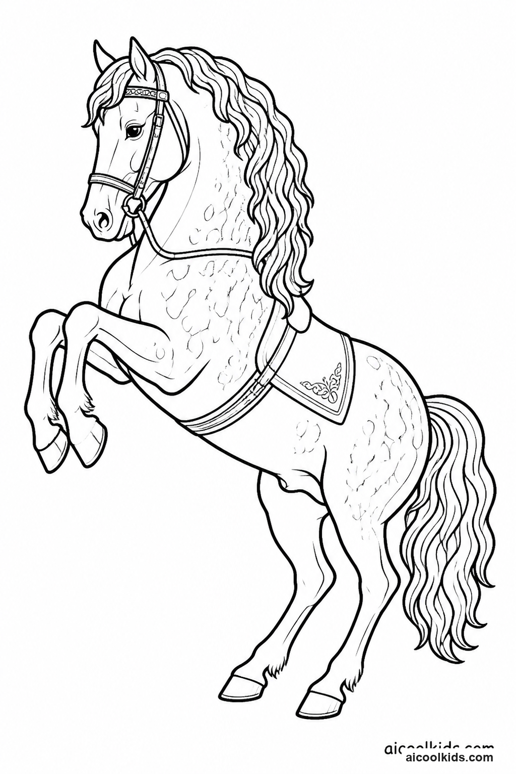 Dappled Andalusian Performing Dressage Leap free printable activity sheet