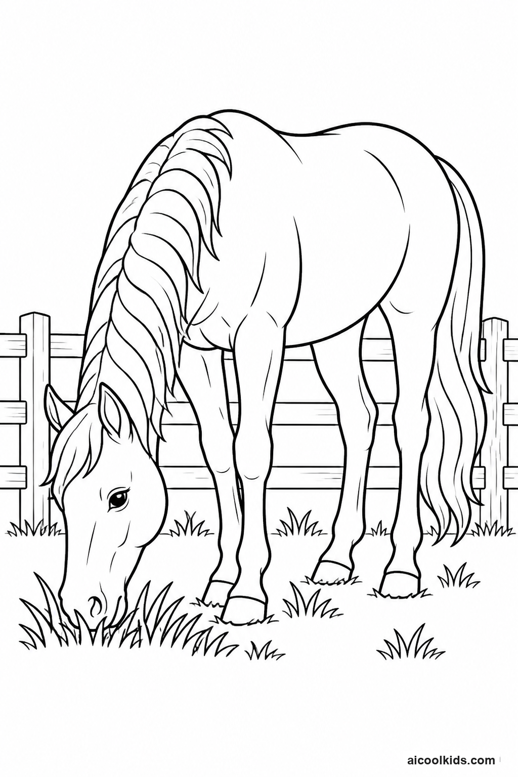 Golden Palomino Mare Grazing in Pasture free printable activity sheet