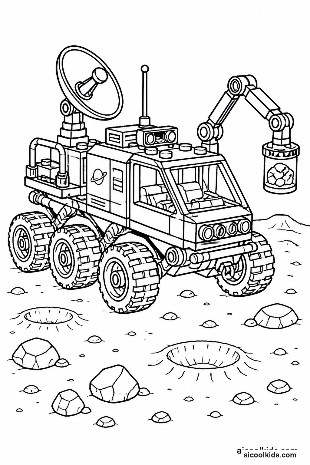 Lego Space Rover Exploring Alien Planet free printable activity sheet