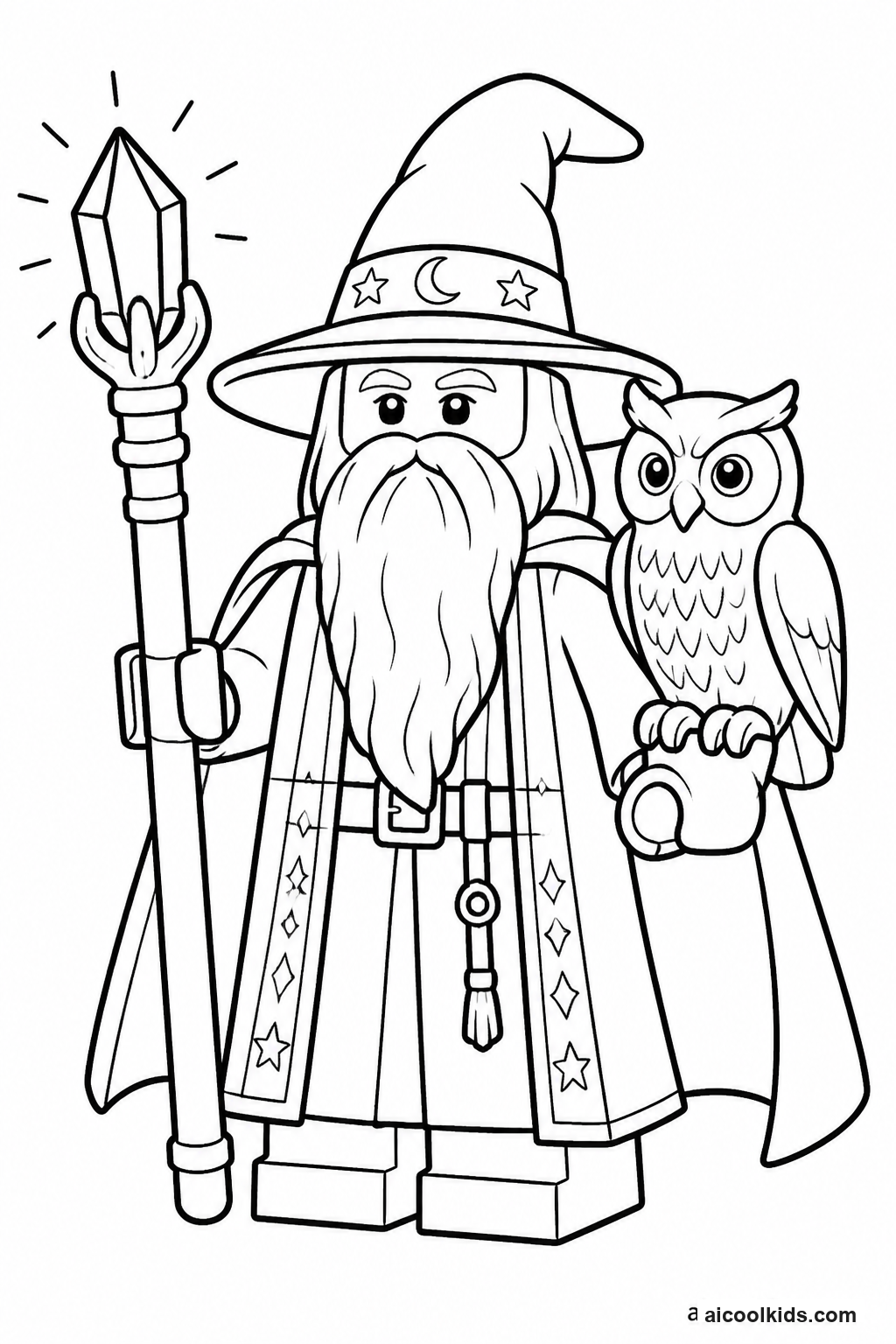 Lego Wizard Casting Spells with Crystal Staff free printable activity sheet