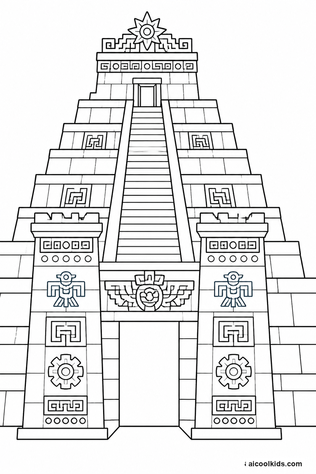 Desert Pyramid Temple with Terracotta Patterns free printable activity sheet