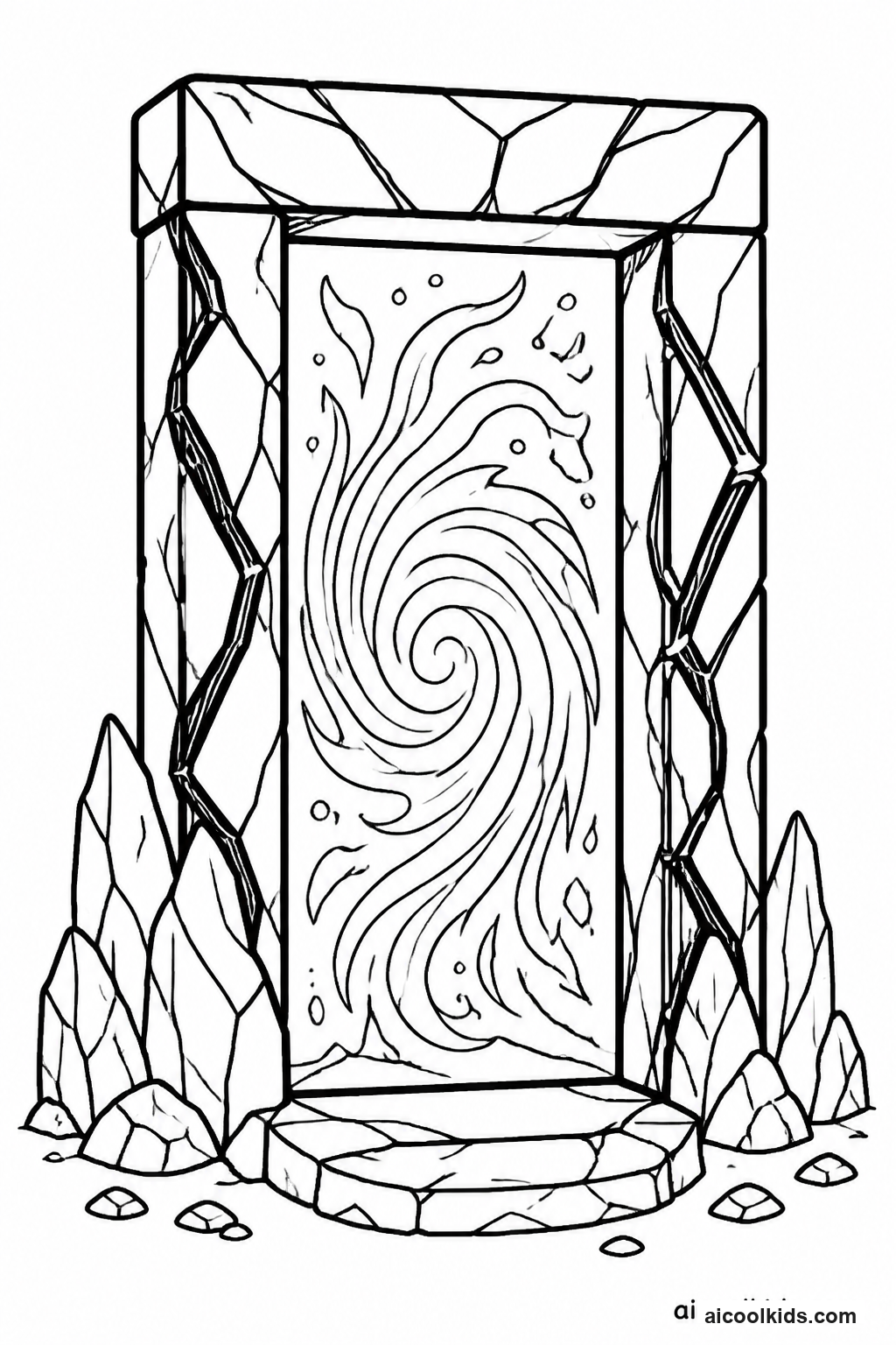 Nether Portal Swirling with Obsidian Frame free printable activity sheet