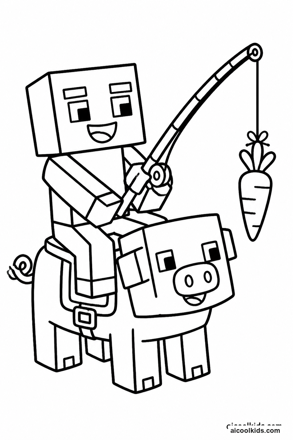 Player Riding Pig with Carrot on Stick free printable activity sheet