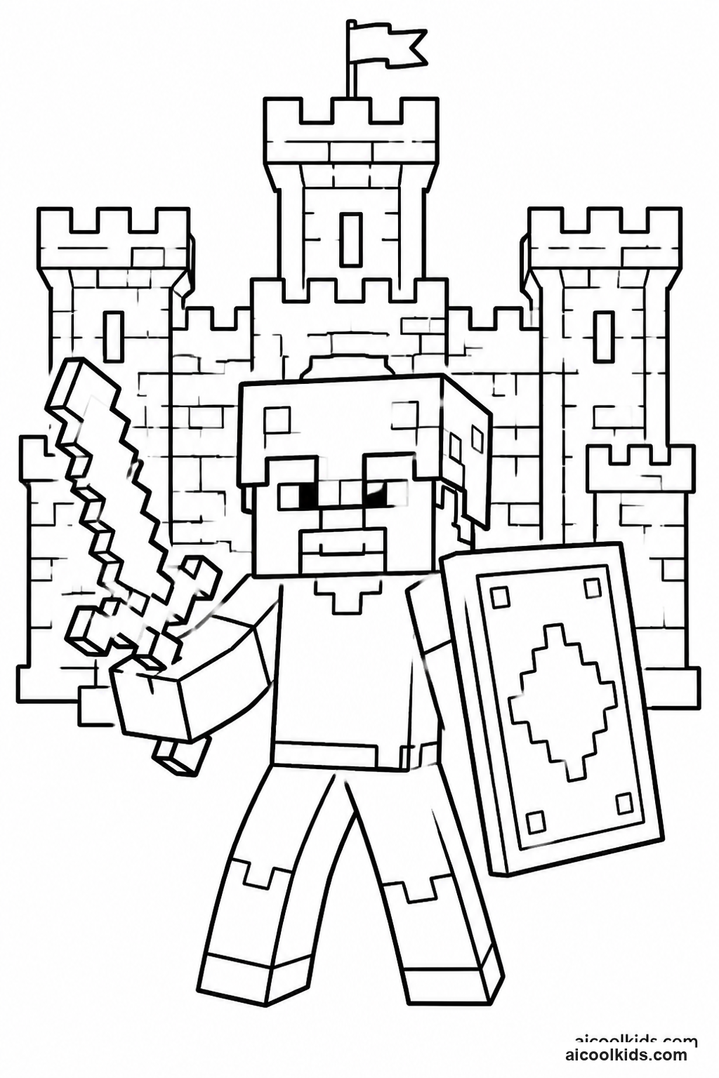 Minecraft printable coloring sheet