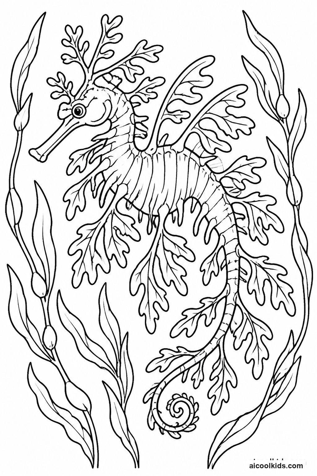 Camouflaged Leafy Sea Dragon in Seaweed free printable activity sheet