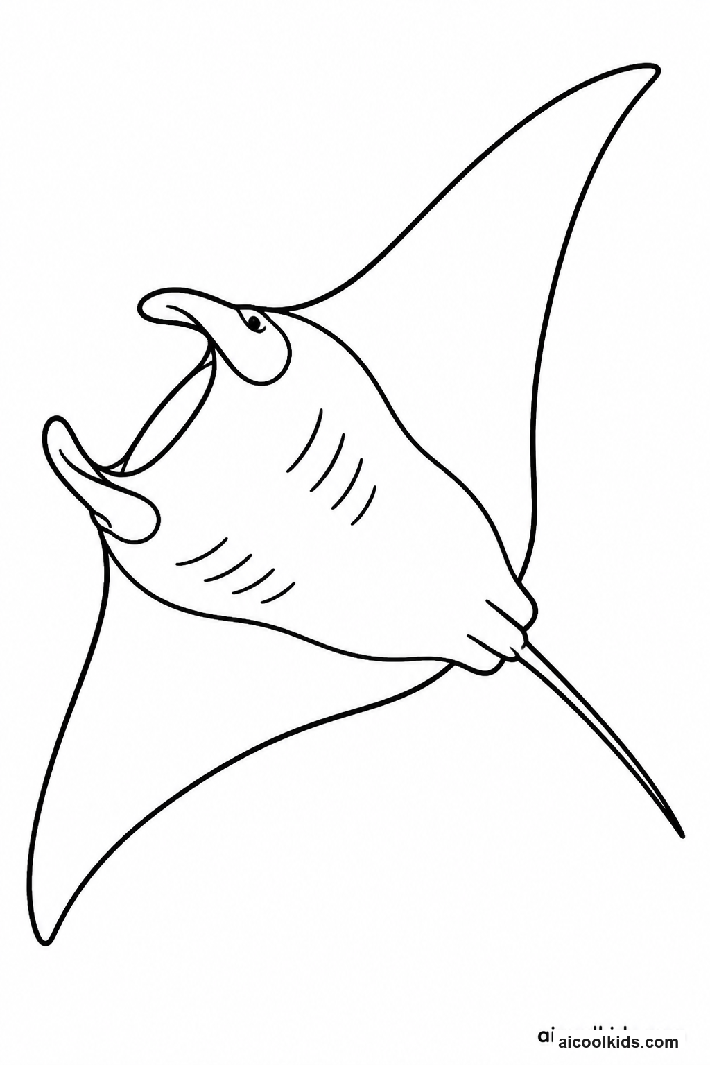 Graceful Manta Ray Gliding Over Seabed free printable activity sheet