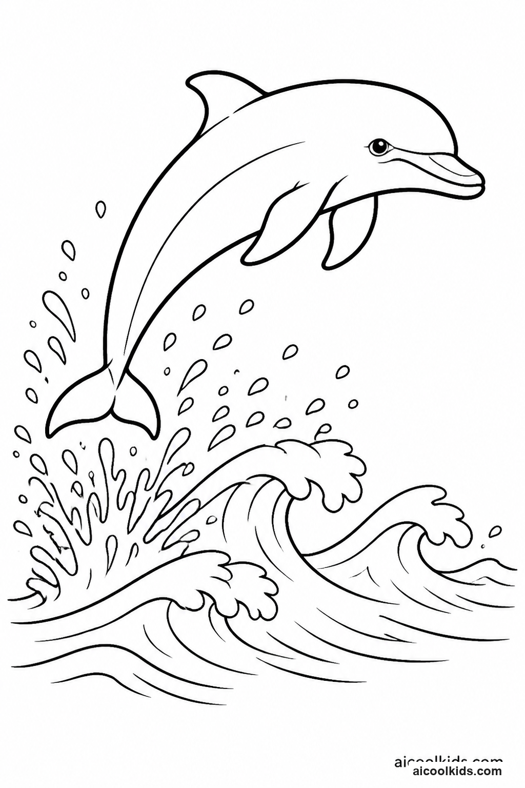 Playful Bottlenose Dolphin Leaping Over Waves free printable activity sheet