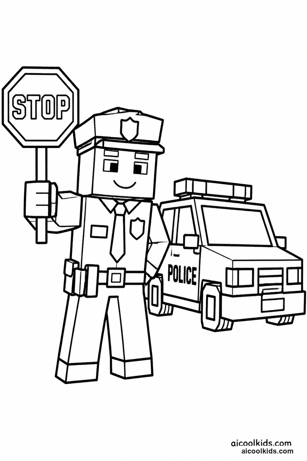 Roblox Police Officer Directing Traffic free printable activity sheet