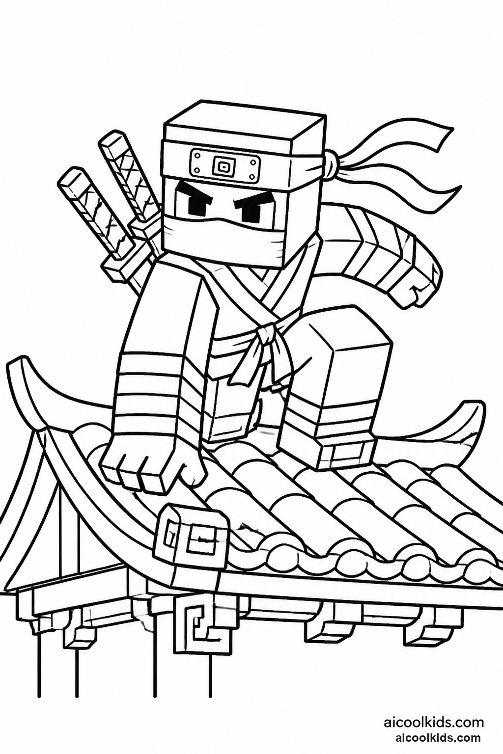 Roblox Ninja Shadow Dash on Rooftop free printable activity sheet