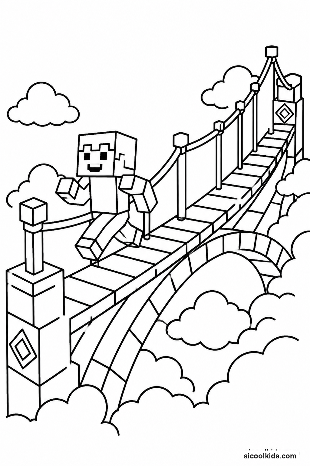 Roblox Obby Rainbow Bridge Crossing free printable activity sheet