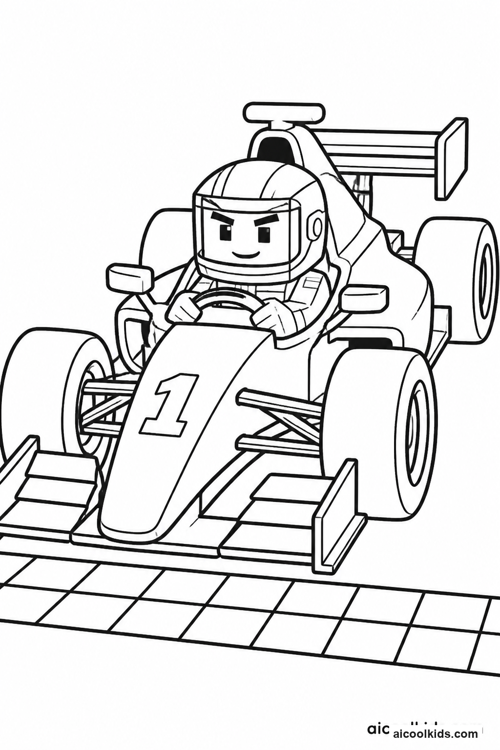 Roblox Race Car Driver at Starting Grid free printable activity sheet