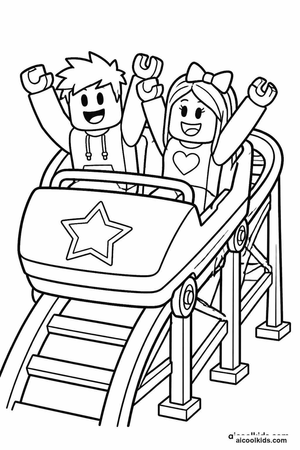 Roblox Theme Park Roller Coaster Ride free printable activity sheet