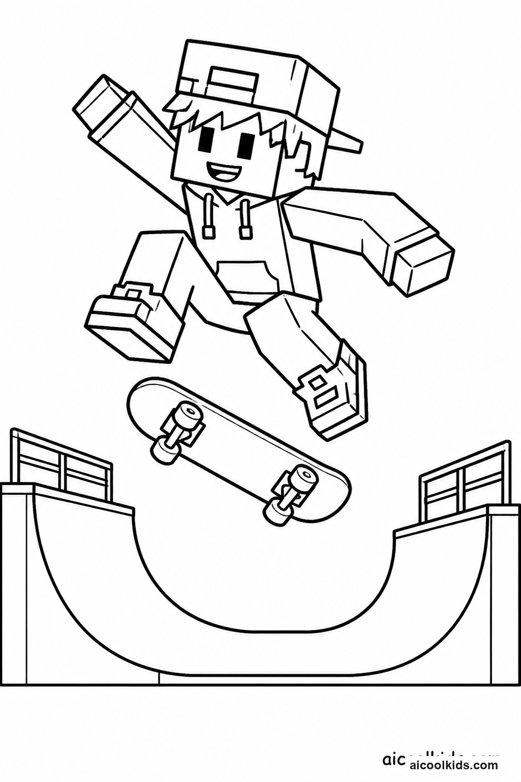 Roblox Skater Kickflip at Skatepark free printable activity sheet