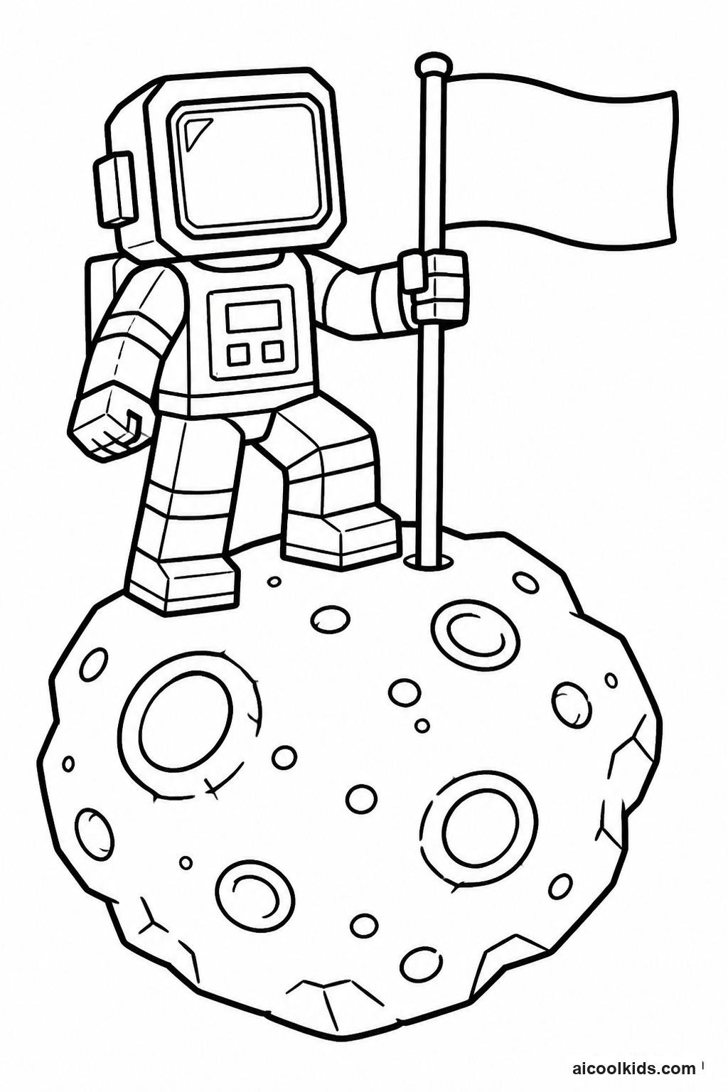 Roblox Space Astronaut on Asteroid free printable activity sheet