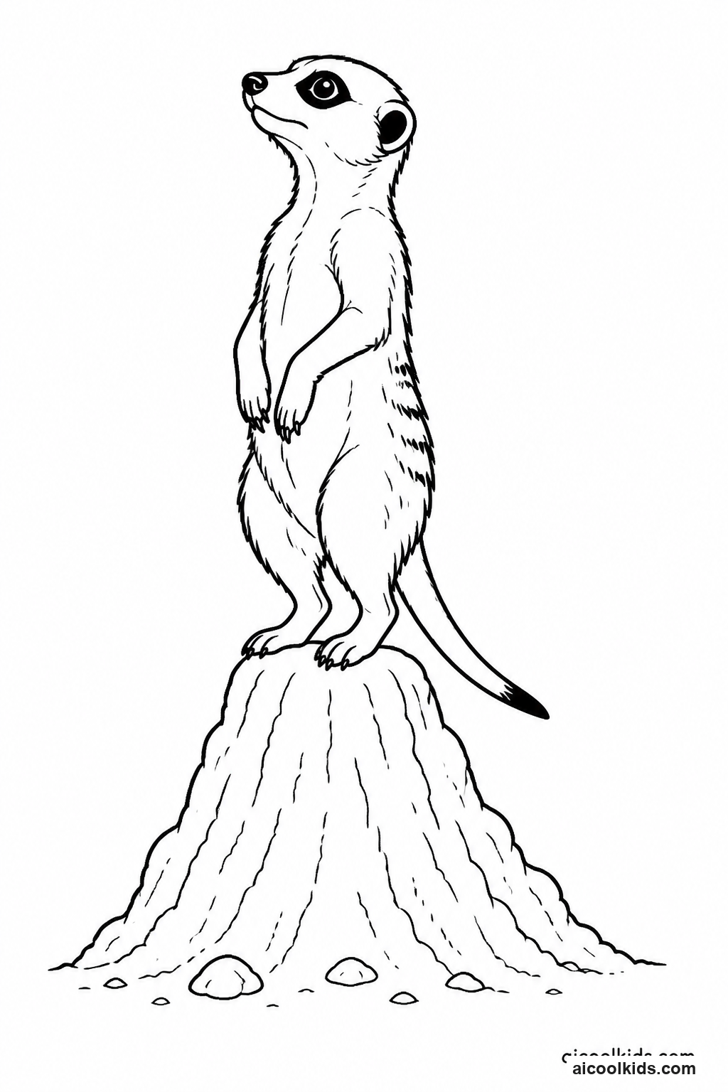 Meerkat Sentry Standing Upright on Mound free printable activity sheet