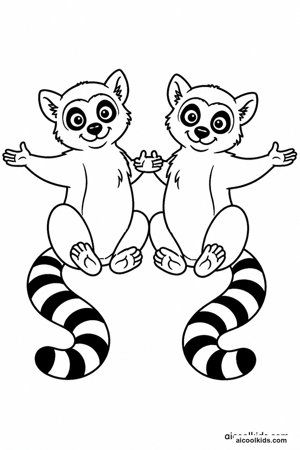 Ring-Tailed Lemur Family Sunbathing on Rocks free printable activity sheet