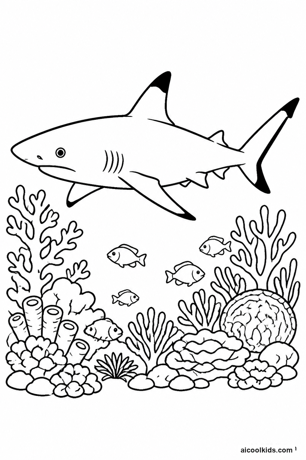 Blacktip Reef Shark in Crystal Lagoon free printable activity sheet