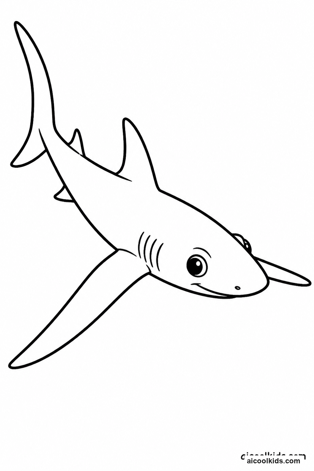 Blue Shark Gliding in Open Ocean Currents free printable activity sheet