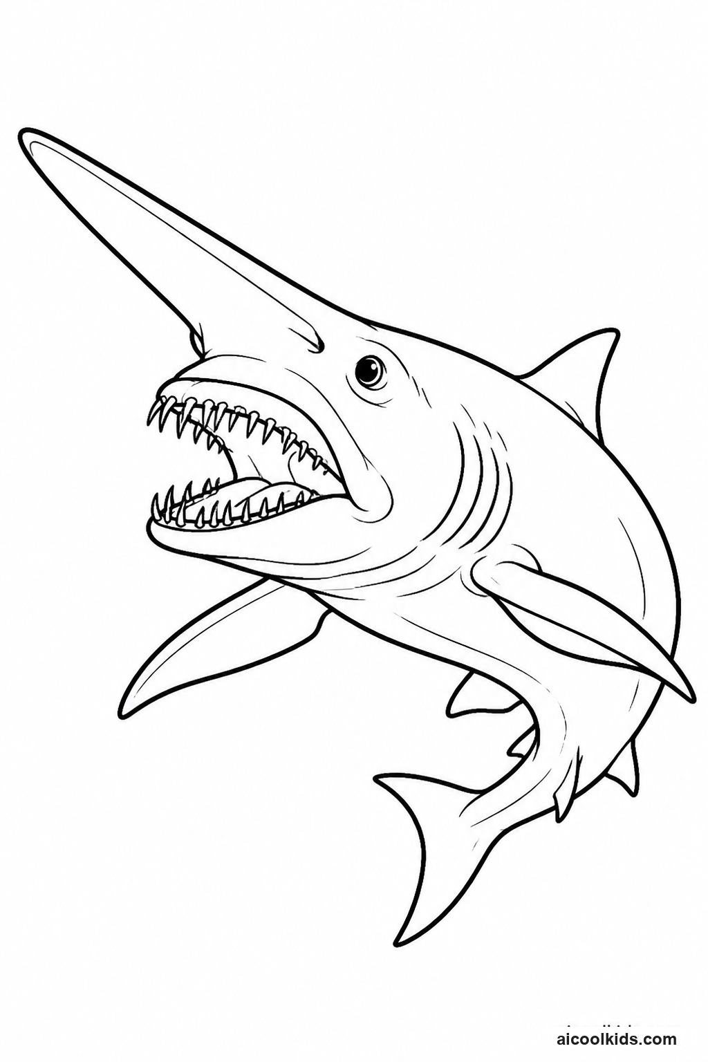 Deep Sea Goblin Shark in Ocean Trench free printable activity sheet