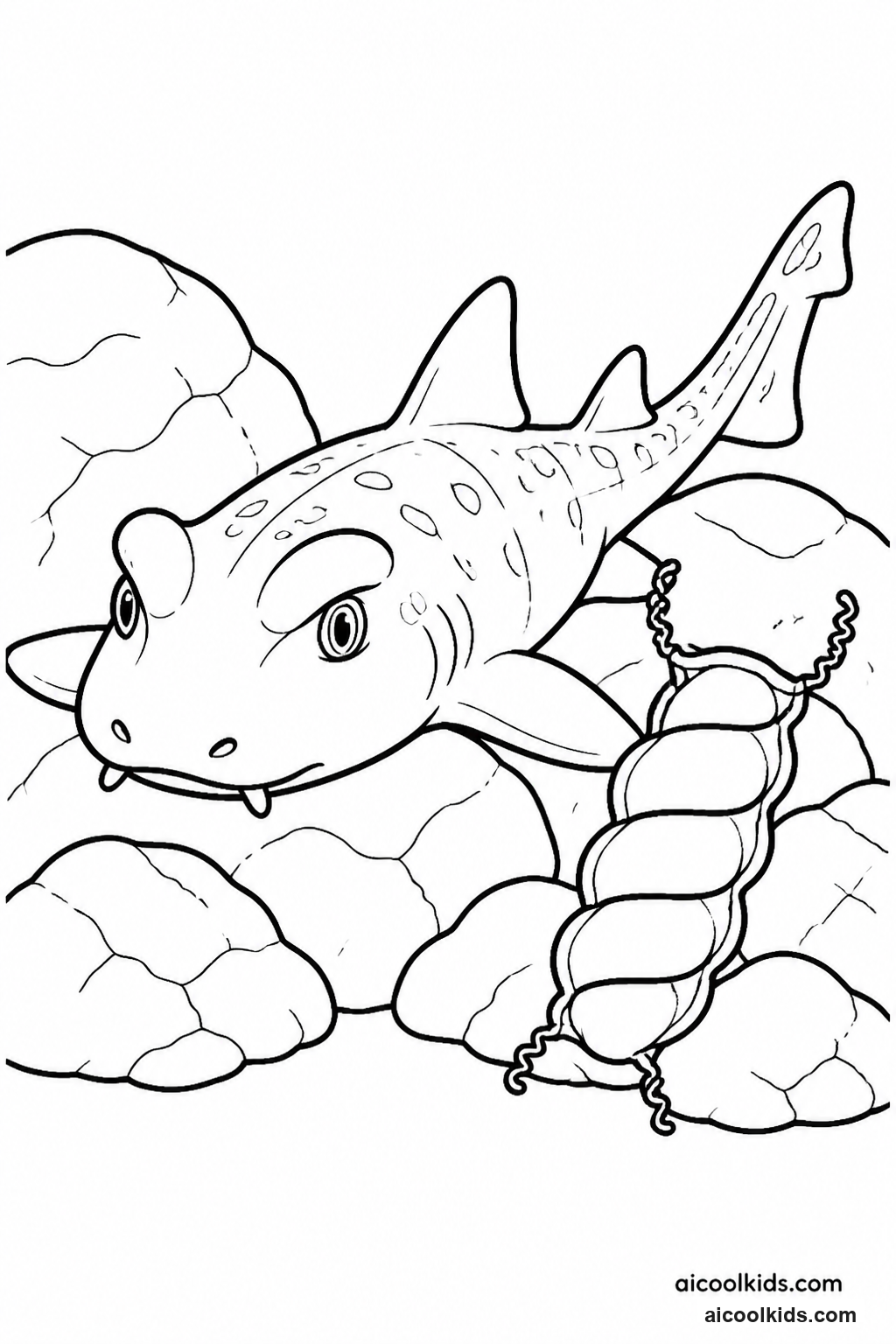 Horn Shark Guarding Spiral Egg Case free printable activity sheet