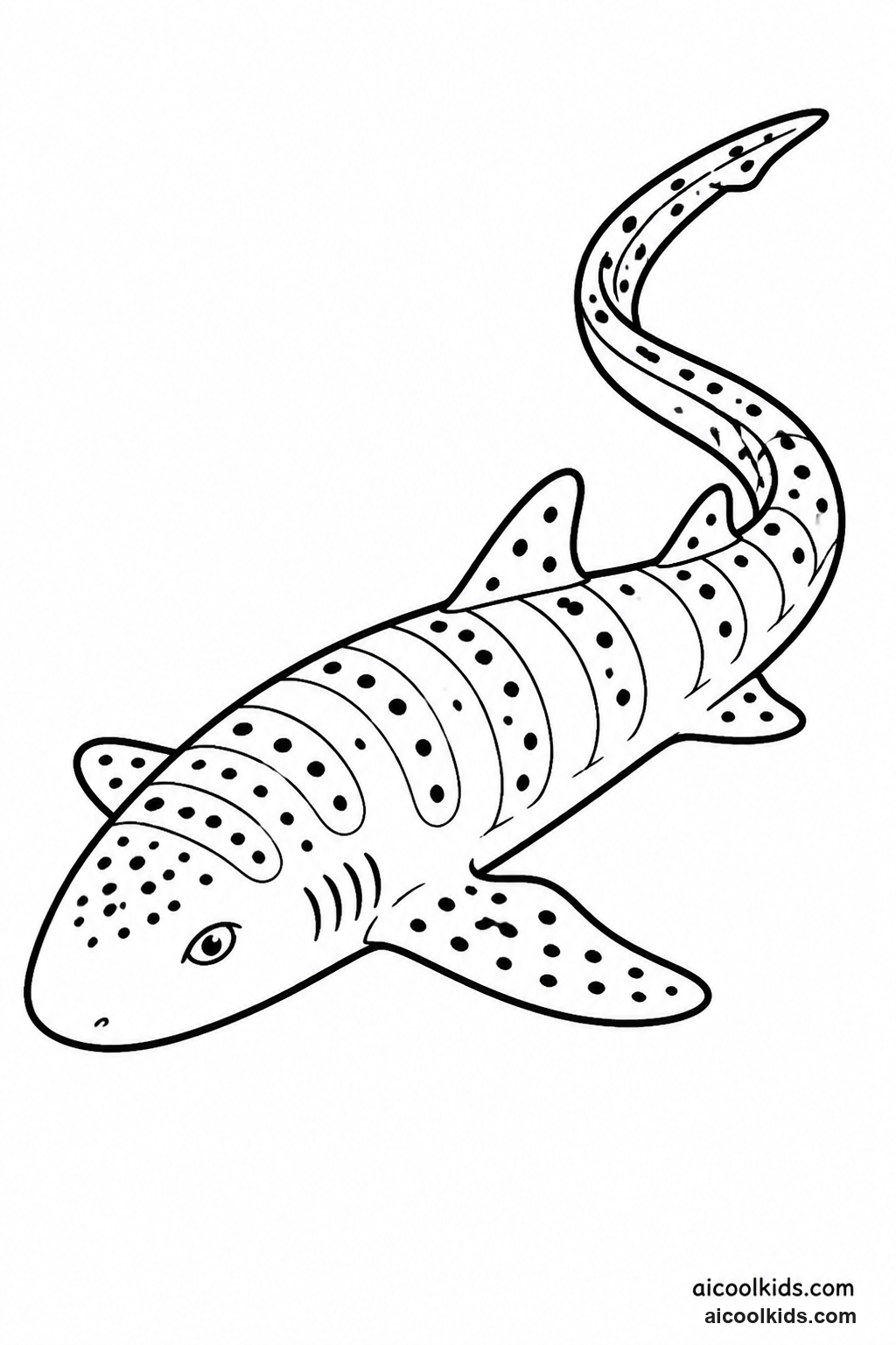Leopard Shark Resting on Sandy Seabed free printable activity sheet