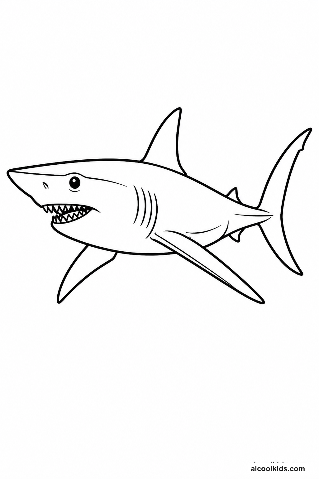 Slender Mako Shark Swimming at Top Speed free printable activity sheet