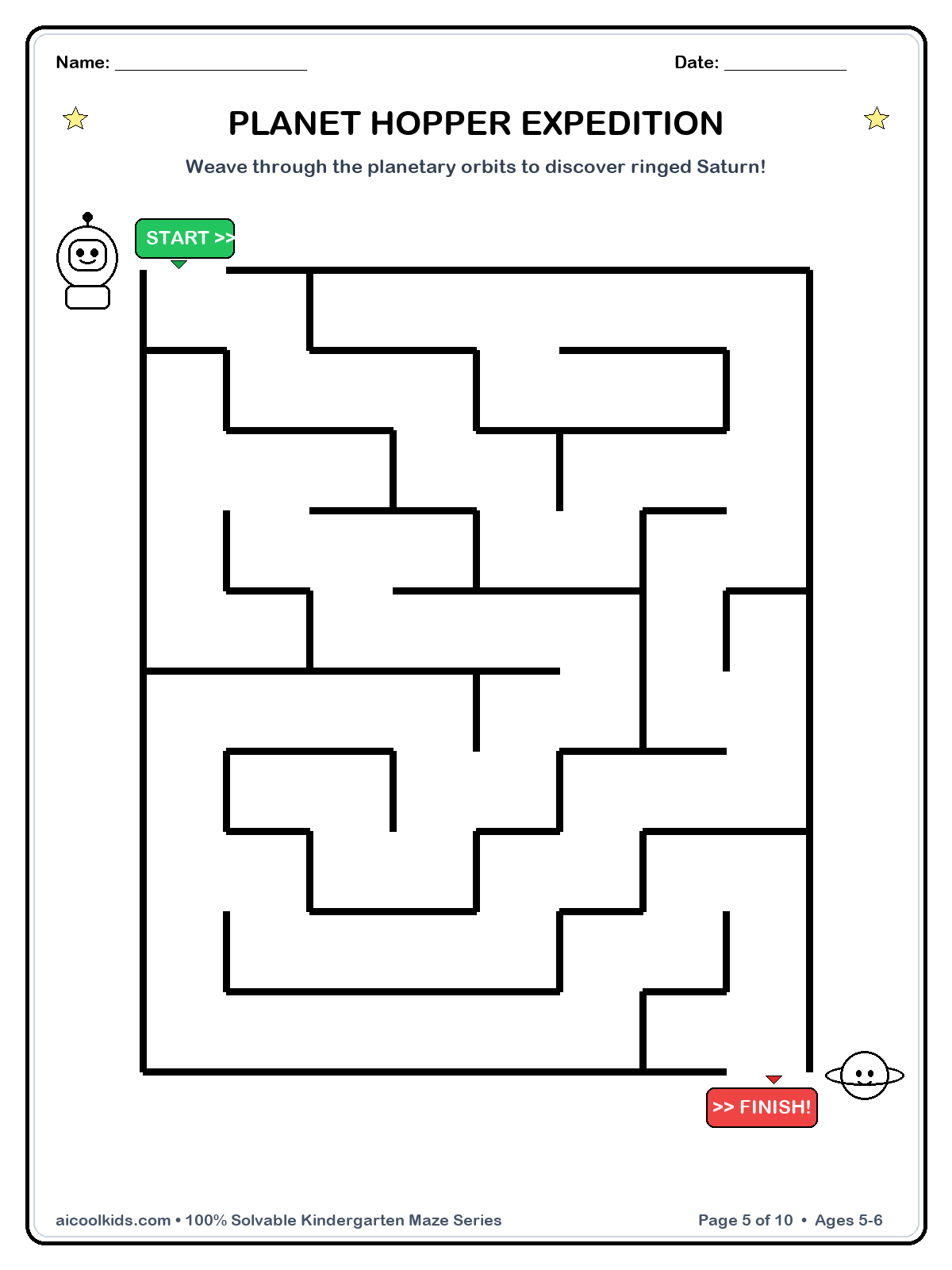 Planet Hopper Expedition free printable activity sheet
